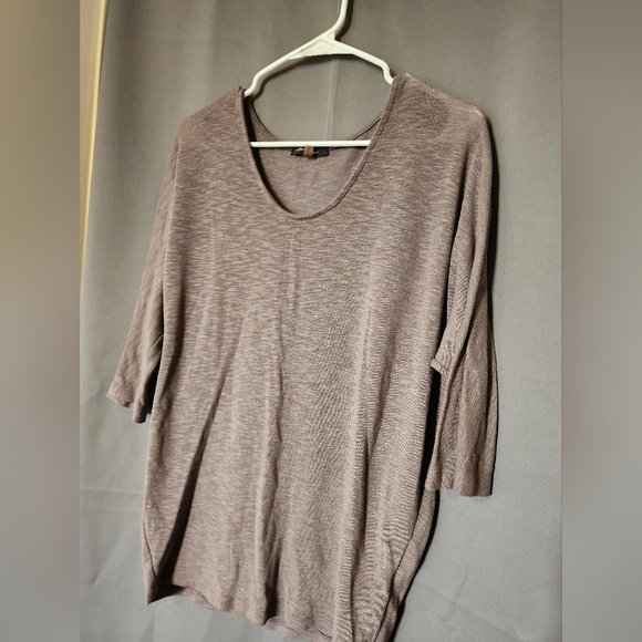 Laila Jayde Top, Women's Medium Brown Laila Jayde 3/4 Sleeve Top - Picture 2 of 5